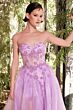 Andrea and Leo A1381 Sweetheart Neck Appliqued Corset Dress