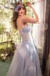 Andrea and Leo A1381 Sweetheart Neck Appliqued Corset Dress