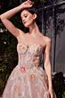 Andrea and Leo A1383 Strapless Sweetheart Multicolor Floral Dress