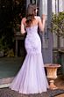 Andrea and Leo A1388 Floral Corset Leg Slit Trumpet Dress