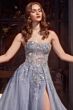 Andrea and Leo A1415 High Slit Sheer Corset Strapless Dress