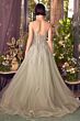 Andrea and Leo A1417 Illusion Bodice Lace-Up Back Dress