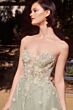 Andrea and Leo A1418 High Slit Strapless Sweetheart Dress