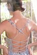 Andrea and Leo A1429 Illusion Corset High Slit Lace-Up Dress