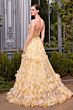 Andrea and Leo A1430 Detached Sleeves Ruffle Skirt Floral Dress