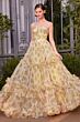 Andrea and Leo A1430 Detached Sleeves Ruffle Skirt Floral Dress