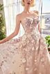 Andrea and Leo A1453 Strapless Corset 3D Floral Dress