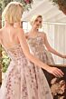 Andrea and Leo A1455 Ruffle Neckline Floral Corset Dress