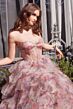 Andrea and Leo A1463 Ruffle Skirt Illusion Corset Floral Dress