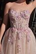 Andrea and Leo A1468 High Slit Strapless Corset Floral Dress