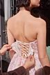 Andrea and Leo A1468 High Slit Strapless Corset Floral Dress