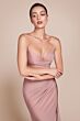 Andrea and Leo CD791 Slit Skirt Strapless Ruched Dress