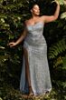 Andrea and Leo CH165C Asymmetric Neckline Sequin Dress