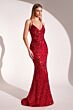 Andrea and Leo T1000P Spaghetti Straps Floral Lace-Up Dress