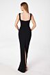 Andrea and Leo T3000P Square Neckline Back Slit Dress