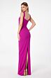 Andrea and Leo T3000P Square Neckline Back Slit Dress