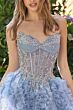 Andrea and Leo A1483 Ruffle Skirt Beaded Sheer Bodice Dress