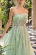 Andrea and Leo A1491 Strapless Illusion Bodice A-Line Dress