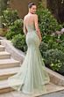 Andrea and Leo A1492 Crystal Sweetheart Keyhole Neckline Embellished Dress