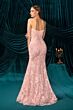 Andrea and Leo A1499 Lili Slit Skirt Floral Lace Dress