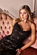 Andrea and Leo A1499 Lili Slit Skirt Floral Lace Dress