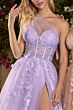 Andrea and Leo A1053 Corset Bodice High Slit Dress
