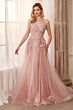 Andrea and Leo A1142 Lace-Up Back Sheer Bodice Dress