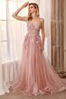 Andrea and Leo A1142 Lace-Up Back Sheer Bodice Dress
