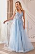 Andrea and Leo A1191 Strappy Back Lace Bodice Dress