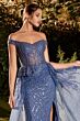 Andrea and Leo A1278 Corset Bodice Sheer Overskirt Dress