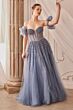 Andrea and Leo A1338 Sheer Corset Bow Bands Dress