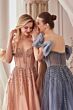 Andrea and Leo A1338 Sheer Corset Bow Bands Dress