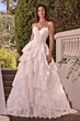 Andrea and Leo WL076 Ruffled Lace Skirt Scalloped Hem Wedding Dress