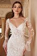 Andrea and Leo A1073W Scoop Back Illusion Sleeve Bridal Dress