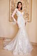 Andrea and Leo A1073W Scoop Back Illusion Sleeve Bridal Dress
