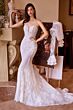 Andrea and Leo WL042 Plunging Neck Bolero Jacket Lace Bridal Dress