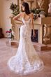 Andrea and Leo WL053 Spaghetti Strap Plunging Neck Lace Bridal Gown