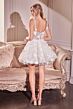 Andrea and Leo WL081 Basque Waist A-Line Short Bridal Dress