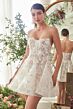 Andrea and Leo WL082 A-Line Godet Skirt Strapless Short Bridal Dress