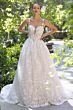 Andrea and Leo WL058 Applique Strap Plunging Neck Bridal Gown
