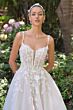 Andrea and Leo WL063 Plunging Neck A-Line High Slit Wedding Gown
