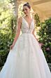 Andrea and Leo WL064 Plunging V-Neck Sheer Side Bridal Gown