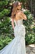 Andrea and Leo WL088 Plunging Neck Chapel Train Bridal Dress