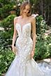 Andrea and Leo WL088 Plunging Neck Chapel Train Bridal Dress