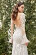 Andrea and Leo A1073W Scoop Back Illusion Sleeve Bridal Dress