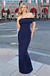Astee T2011 Off The Shoulder Back Slit Fitted Maid of Honor Dress