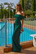 Astee T2011 Off The Shoulder Back Slit Fitted Maid of Honor Dress
