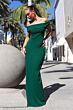 Astee T2011 Off The Shoulder Back Slit Fitted Maid of Honor Dress