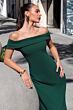 Astee T2011 Off The Shoulder Back Slit Fitted Maid of Honor Dress