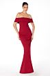 Astee T2011 Off The Shoulder Back Slit Fitted Maid of Honor Dress